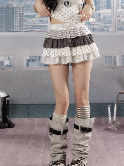 Patchwork Pentagram Lace Short Skirt【s0000016535】