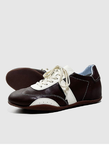Stitched Brogue Flat Leather Shoes【s0000015725】