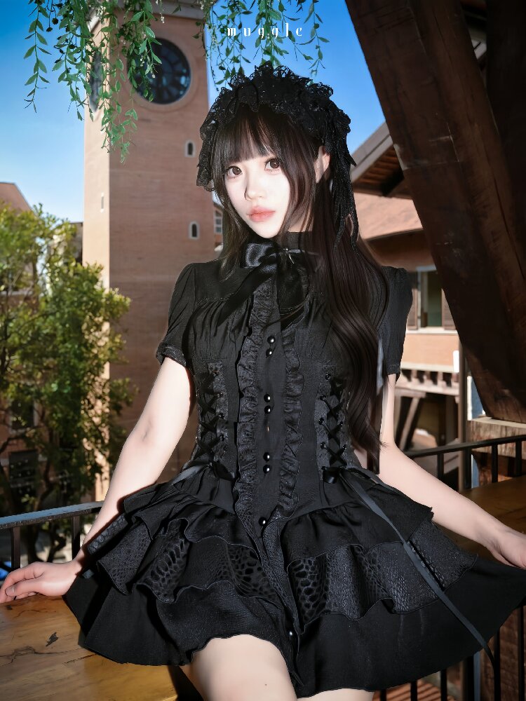 Gothic Vintage Waist Lace Dress【s0000016941】