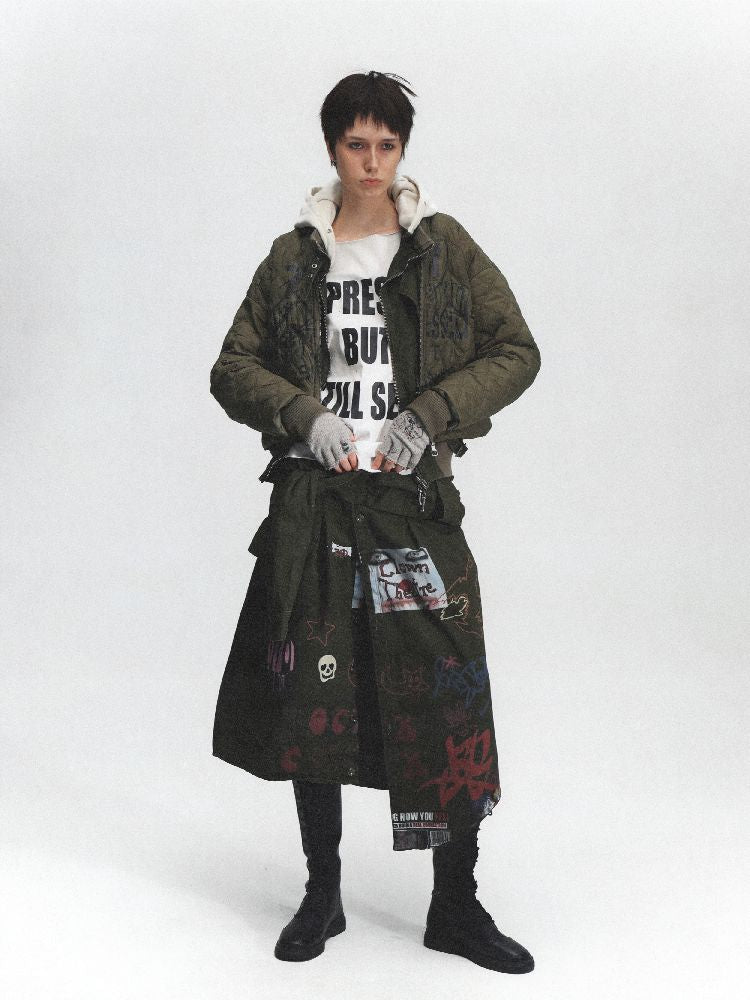 Airbrushed Denim Punk Halter Skirt【s0000011630】