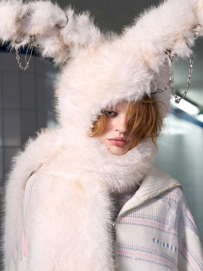 Long Hair Contrast Patch Hat Scarf【s0000014639】