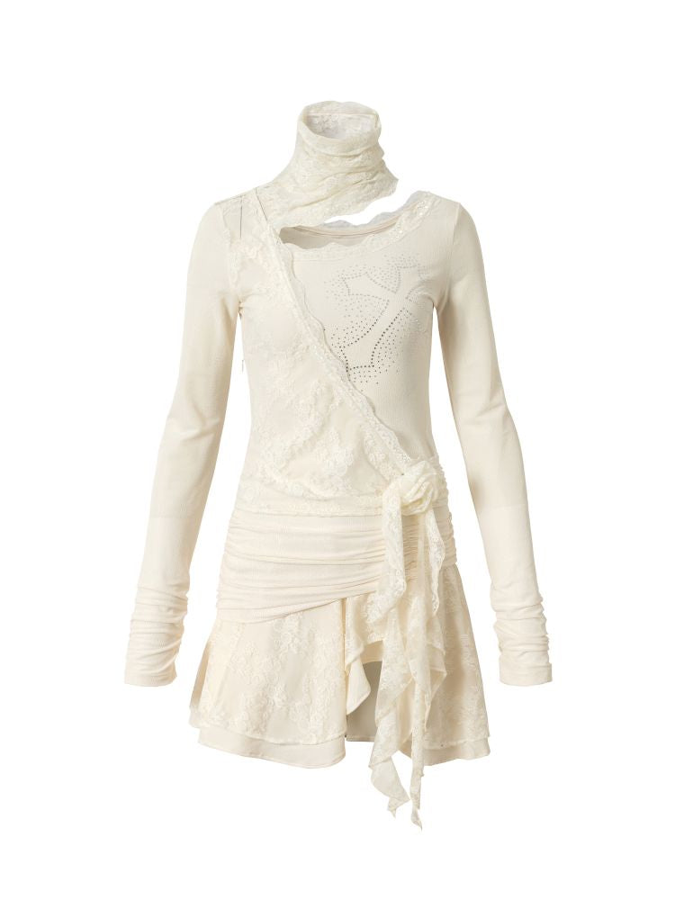 Stacked Neck One-Shoulder Dress【s0000013475】