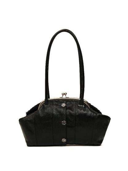 Lambskin Kiss Lock Shoulder Bag【s0000017911】
