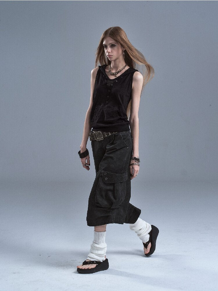 Fake Two Piece Hooded Panel Vest【s0000016903】