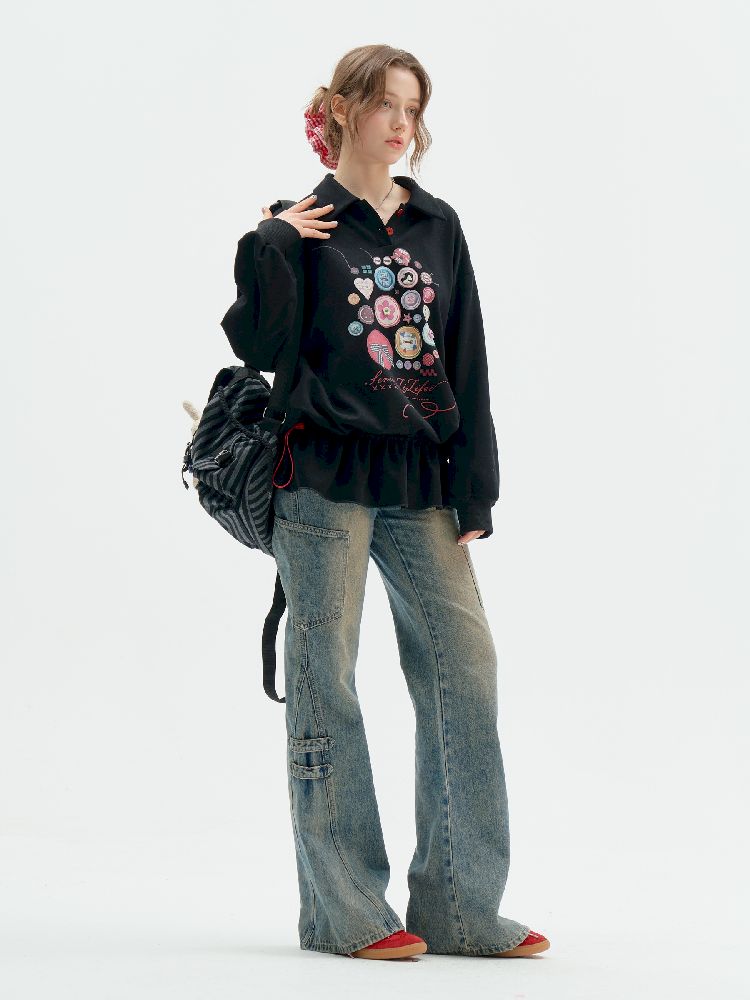 Neck Waist Slimming Sweatshirt【s0000012217】