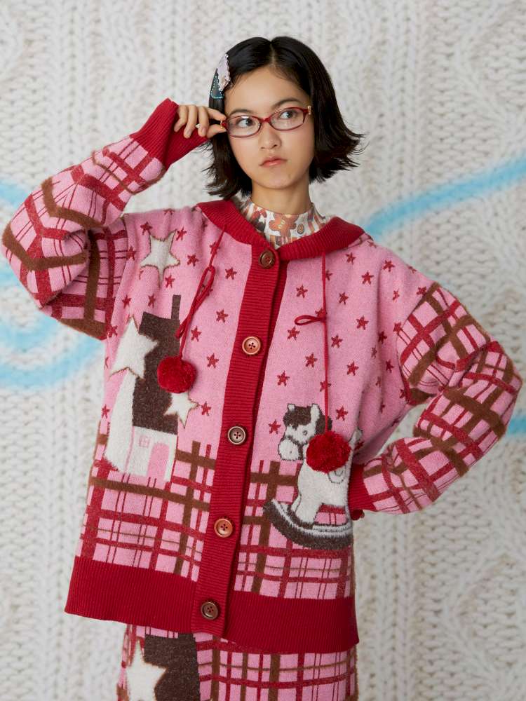 Hooded Horse Cardigan Sweater【s0000015109】
