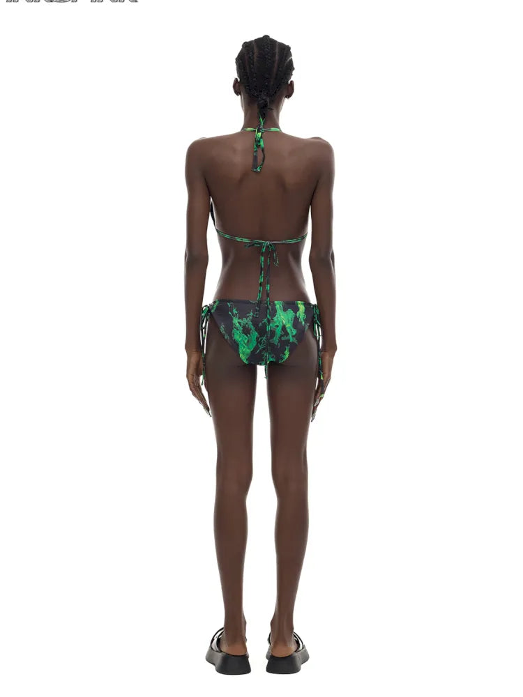Moon Flame Fluorescent Green Swimsuit【s0000014006】