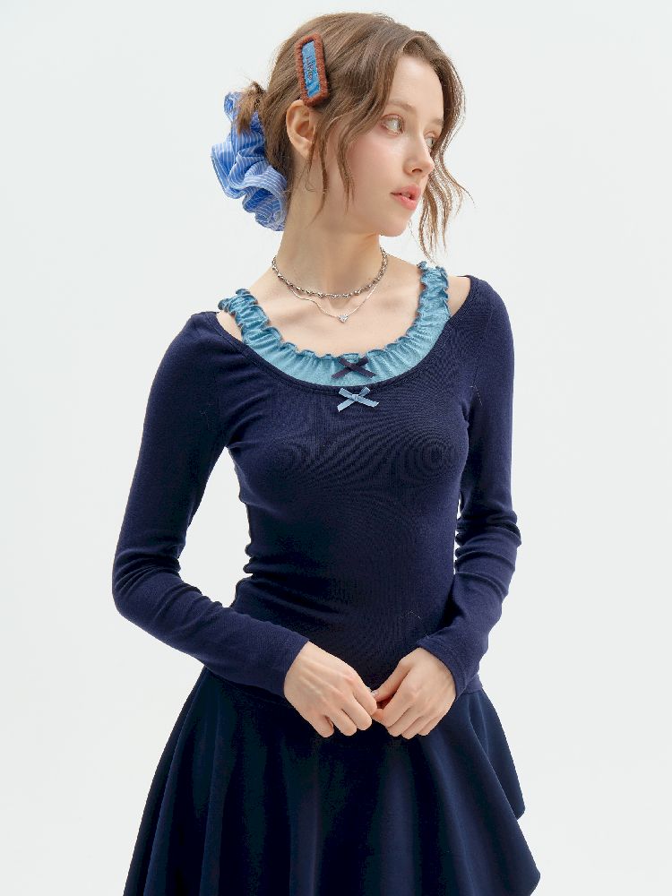 Ballet Style Knitted Bottom Shirt【s0000011508】