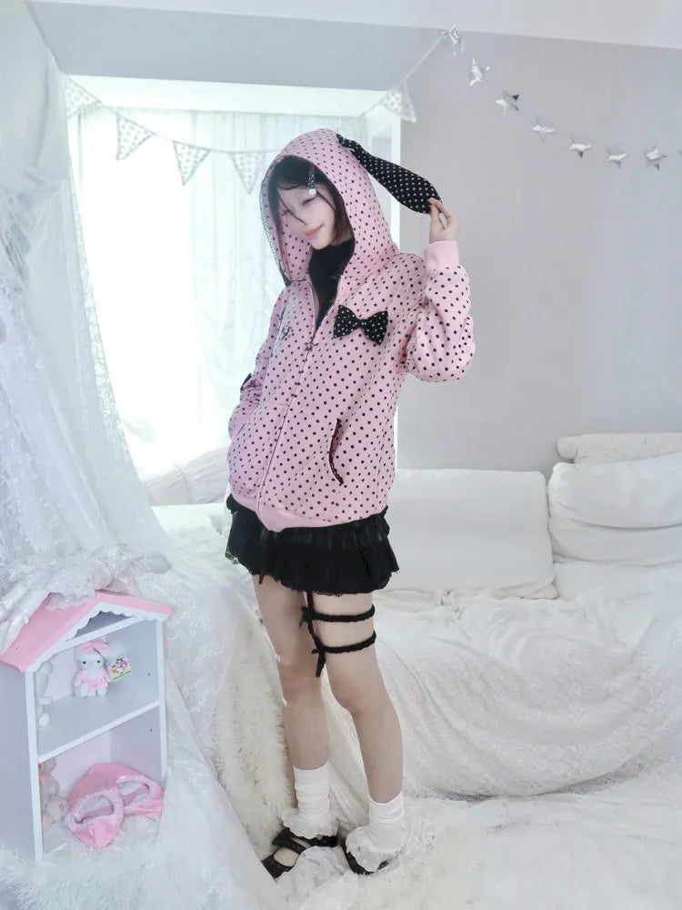 Lightweight Fleece Hoodie with Bunny Ears【s0000013970】