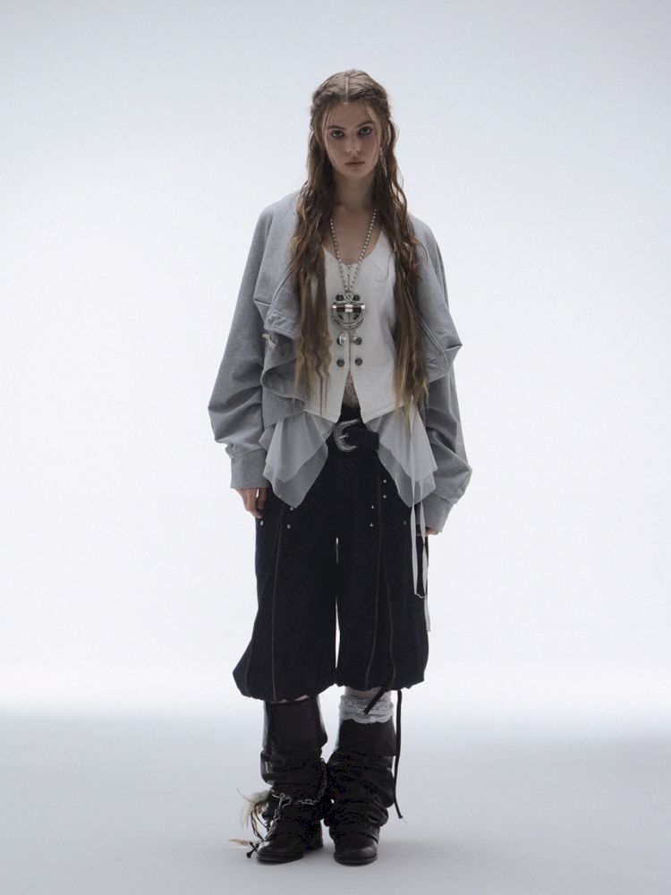 Distressed 5-Inch Harem Riding Pants【s0000013906】