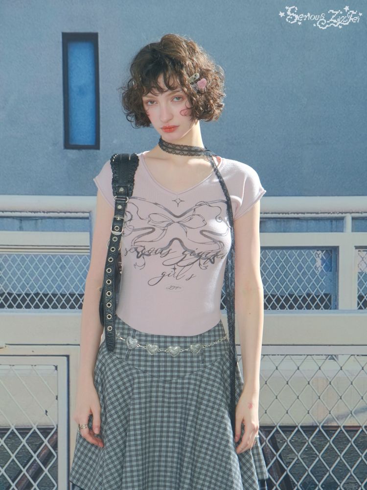 Slim thin short top【s0000013378】