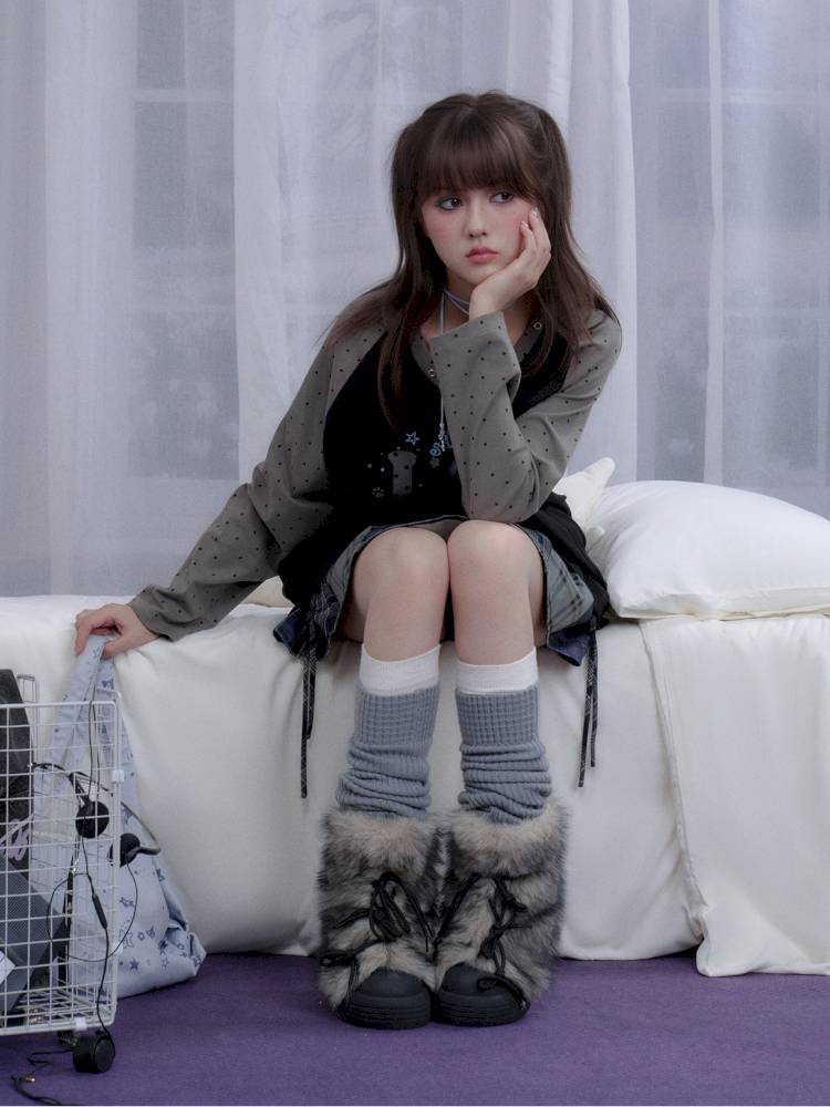 Polka Dot Raglan Long Sleeve T-Shirt【s0000014372】