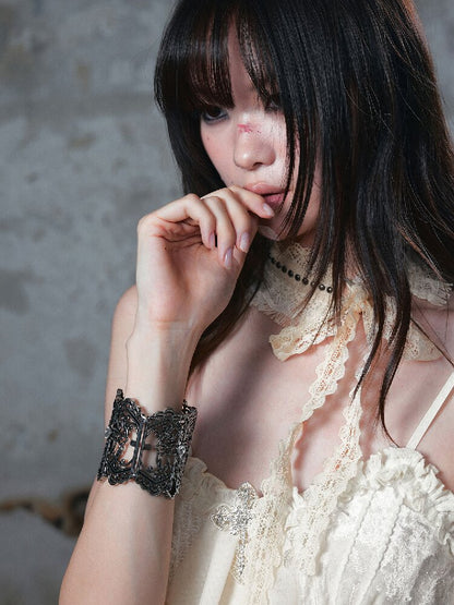 Distressed Silver Cross Bracelet【s0000018108】