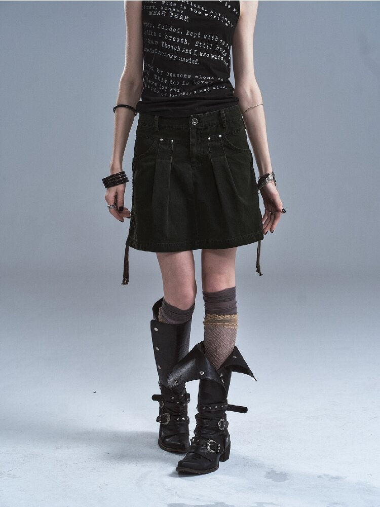 Wear Side Drawstring Split Skirt【s0000016894】
