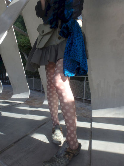 Polka dot print 10D ultra-thin stockings【s0000013175】
