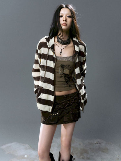 Belt Buckle Patchwork Cami Tank Top【s0000012641】