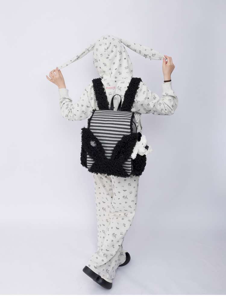 Rabbit Ears Fur Computer School Bag【s0000014615】