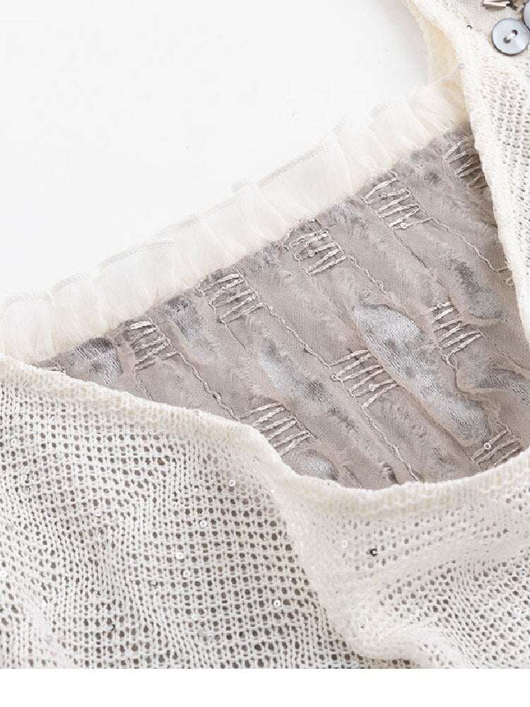 Sequin Studded Checkered Vest【s0000016216】