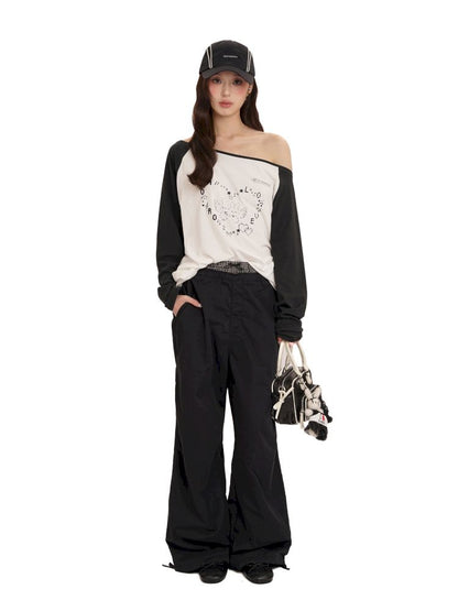 Relaxed fit adjustable cuffs casual pants【s0000012547】