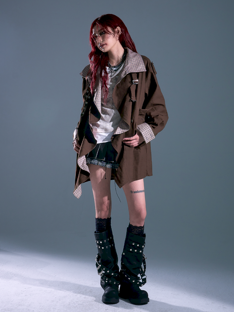 Lapel Mid-Length Silhouette Trench Coat【s0000013689】