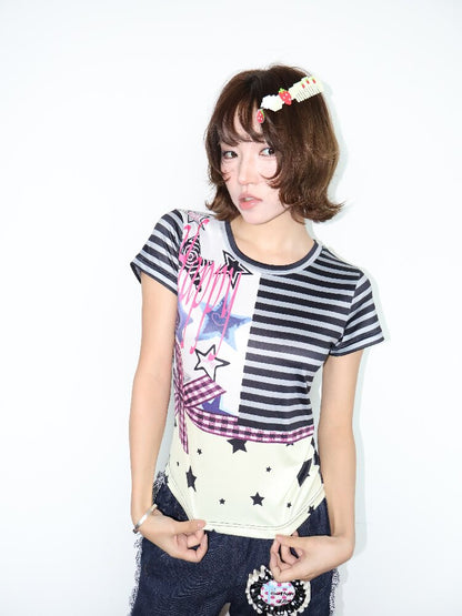 Light Sub Punk Short Sleeve Top【s0000018683】