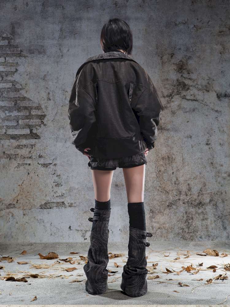 Oversized Fleece-Lined Flight Jacket【s0000014483】