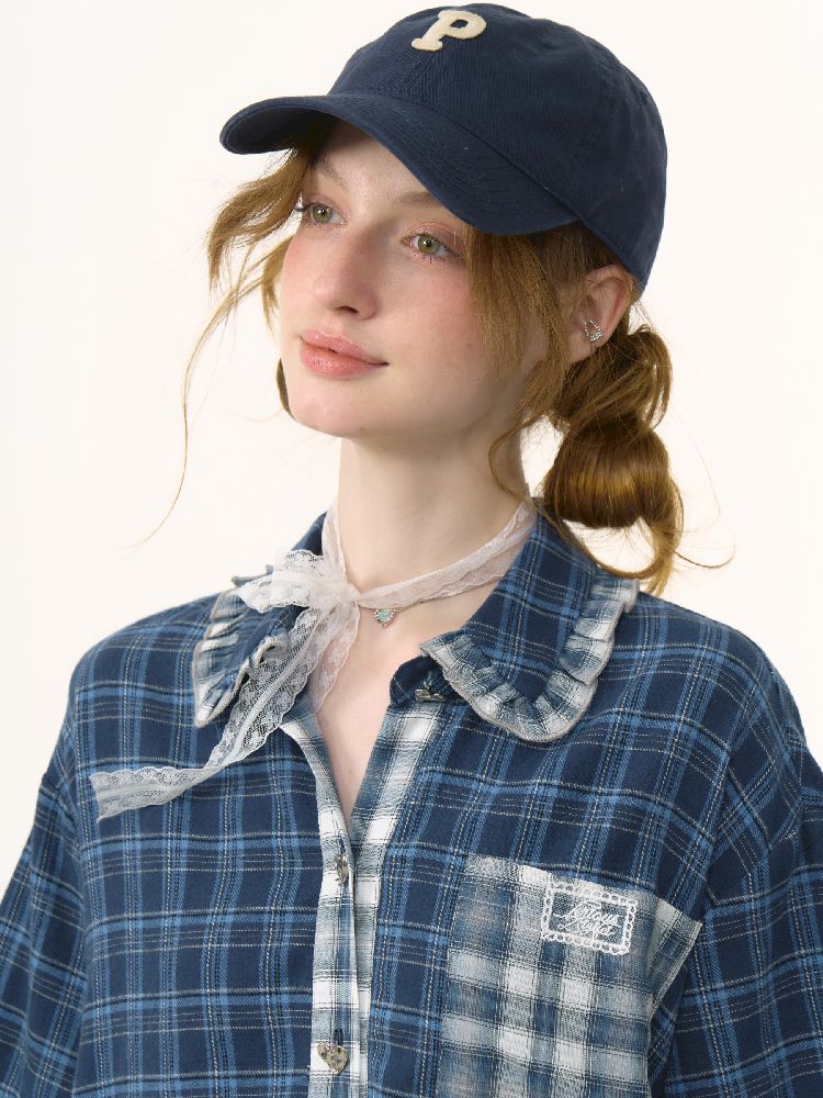 Plaid Patchwork Short Sleeve Shirt【s0000012230】