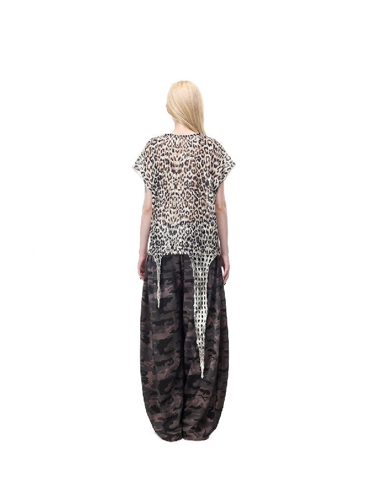 Cat Bone Print Patchwork Top【s0000017718】
