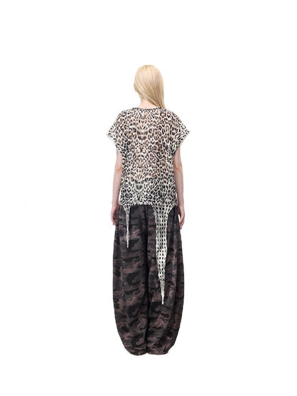 Cat Bone Print Patchwork Top【s0000017718】