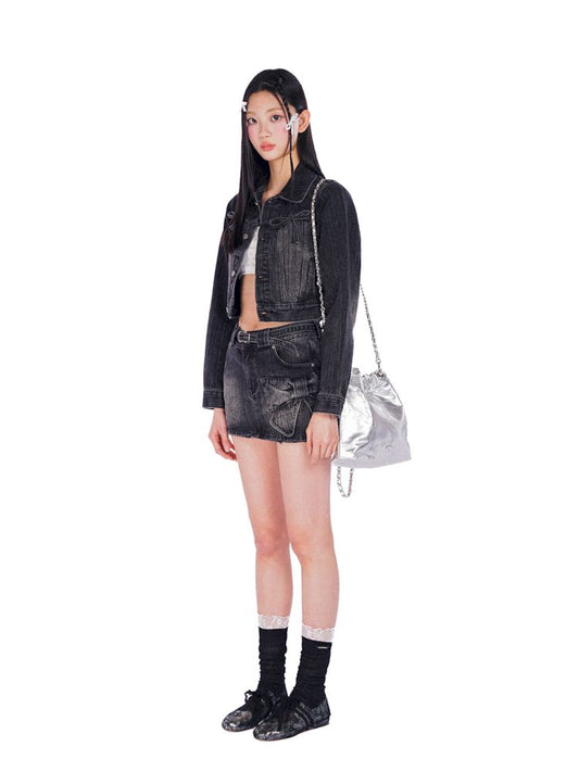 Glacier Feeling Silver Crossbody Bag【s0000008589】