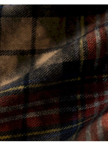 Patchwork Plaid Shirt Dress Skirt【s0000014473】