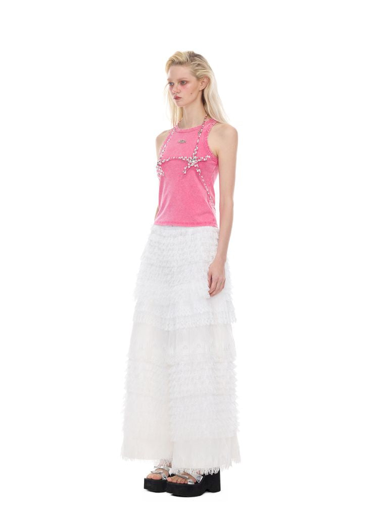 Lace layered loose punk ballet casual pants【s0000012980】