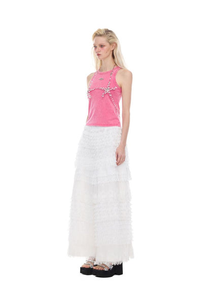 Lace layered loose punk ballet casual pants【s0000012980】