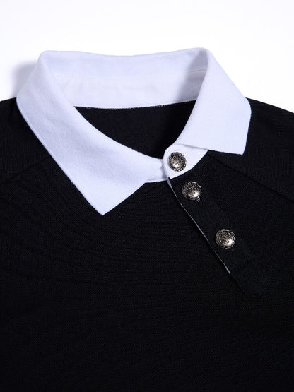 Wine Dot Cross Collar Polo Shirt【s0000016964】