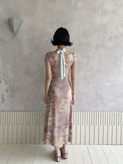 Vintage Pattern Lace Floral Dress【s0000018086】