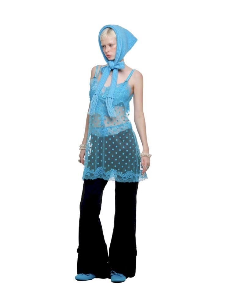 Lace See Through Halter Dress【s0000011602】