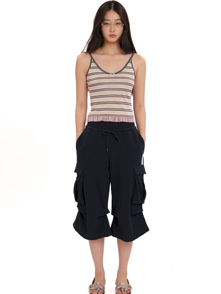 Mesh Shell Label Camisole Tank Top【s0000013447】