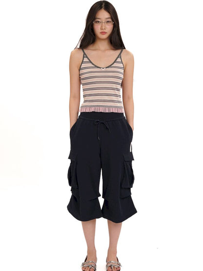 Mesh Shell Label Camisole Tank Top【s0000013447】