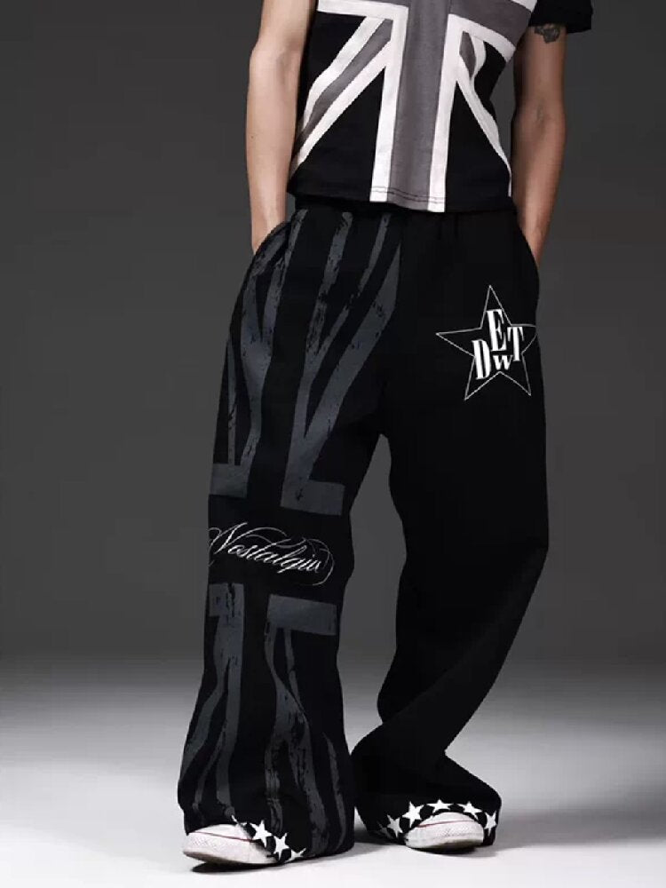 Flag Sub-Print Boxing Sweatpants【s0000018274】
