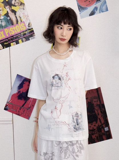 Loose short-sleeved splicing wind top【s0000012277】