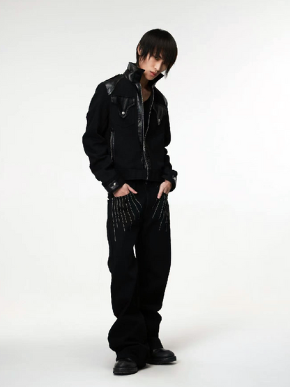 Brushed Patchwork Zipper Jacket【s0000018211】