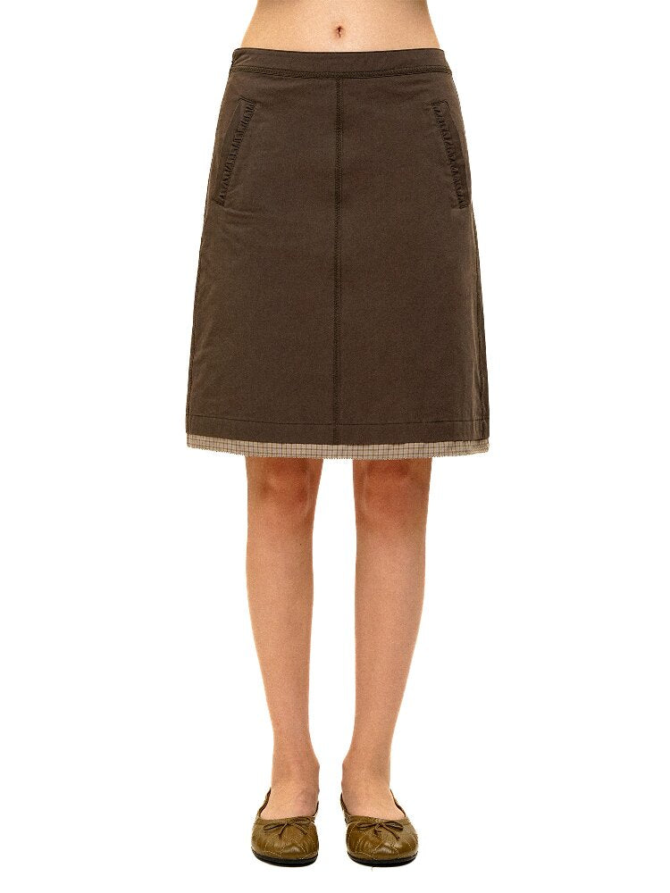 Patchwork Plaid Pleated Midi Skirt【s0000017940】