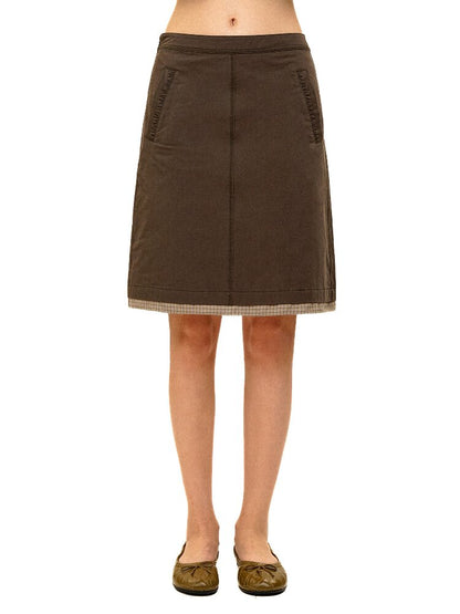 Patchwork Plaid Pleated Midi Skirt【s0000017940】