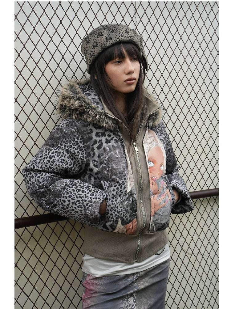Graffiti White Duck Down Jacket【s0000018070】
