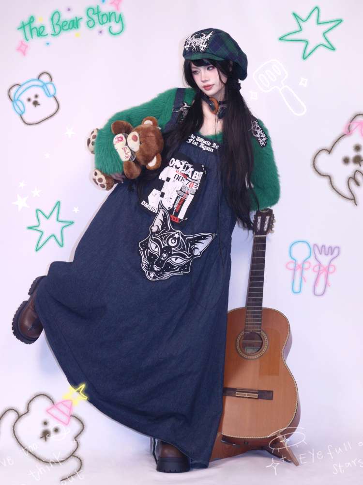 Green Y2K Loose Velvet Sweater【s0000014623】