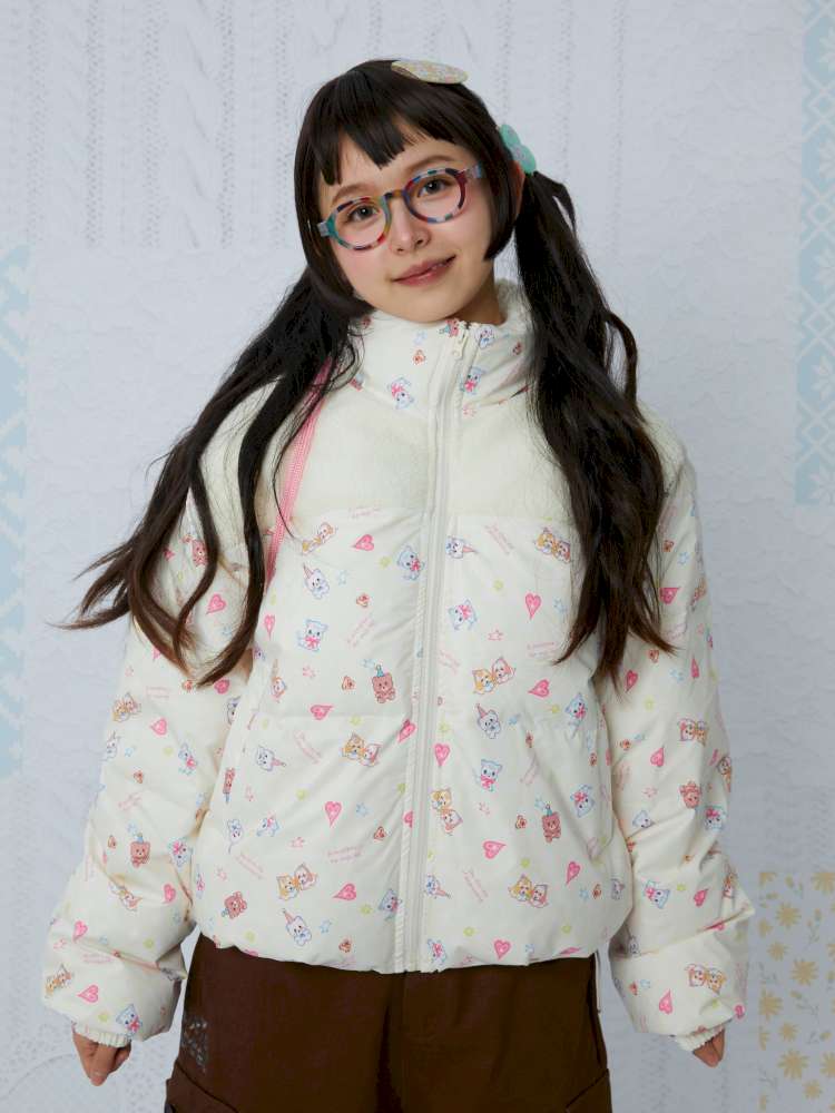 Print Patchwork Warm Down Jacket【s0000015038】