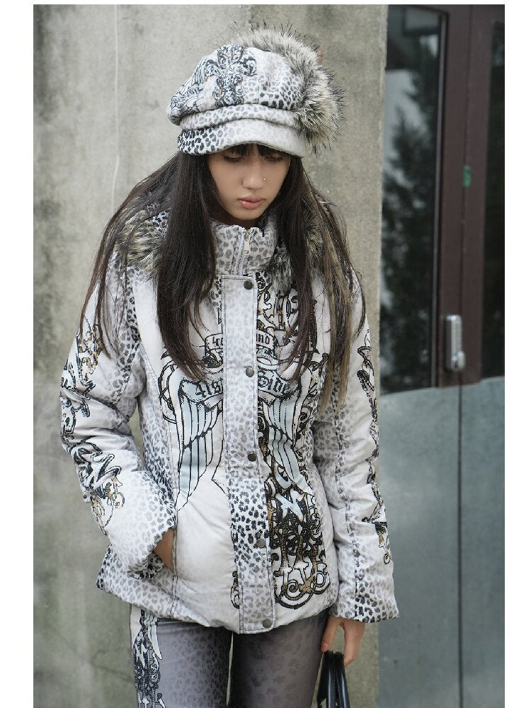 Snow Leopard Vintage Patchwork Hat【s0000018071】