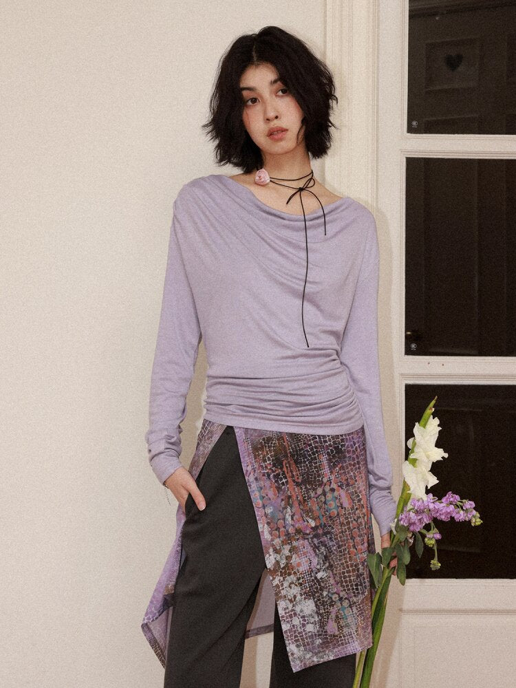 Modal Wool One Shoulder Knitwear【s0000015464】