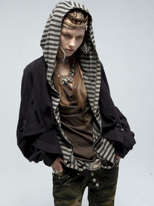 Hooded Zipper Versatile Tank T-shirt【s0000011838】