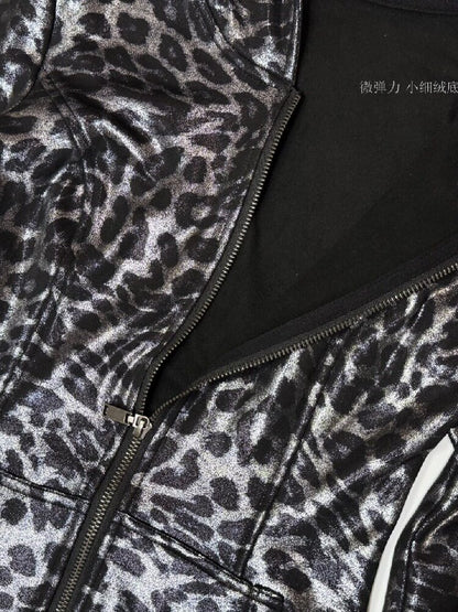Silver Leopard Hooded Waist Jacket【s0000019098】